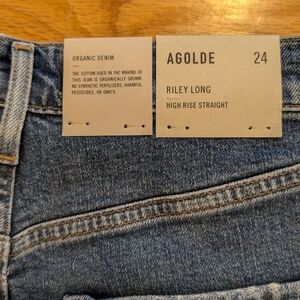 Agolde Riley Long High Rise Straight Denim